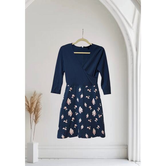 41 Hawthorn Dress Womens Floral V-Neck Faux Wrap Long Sleeve Small - Picture 1 of 8